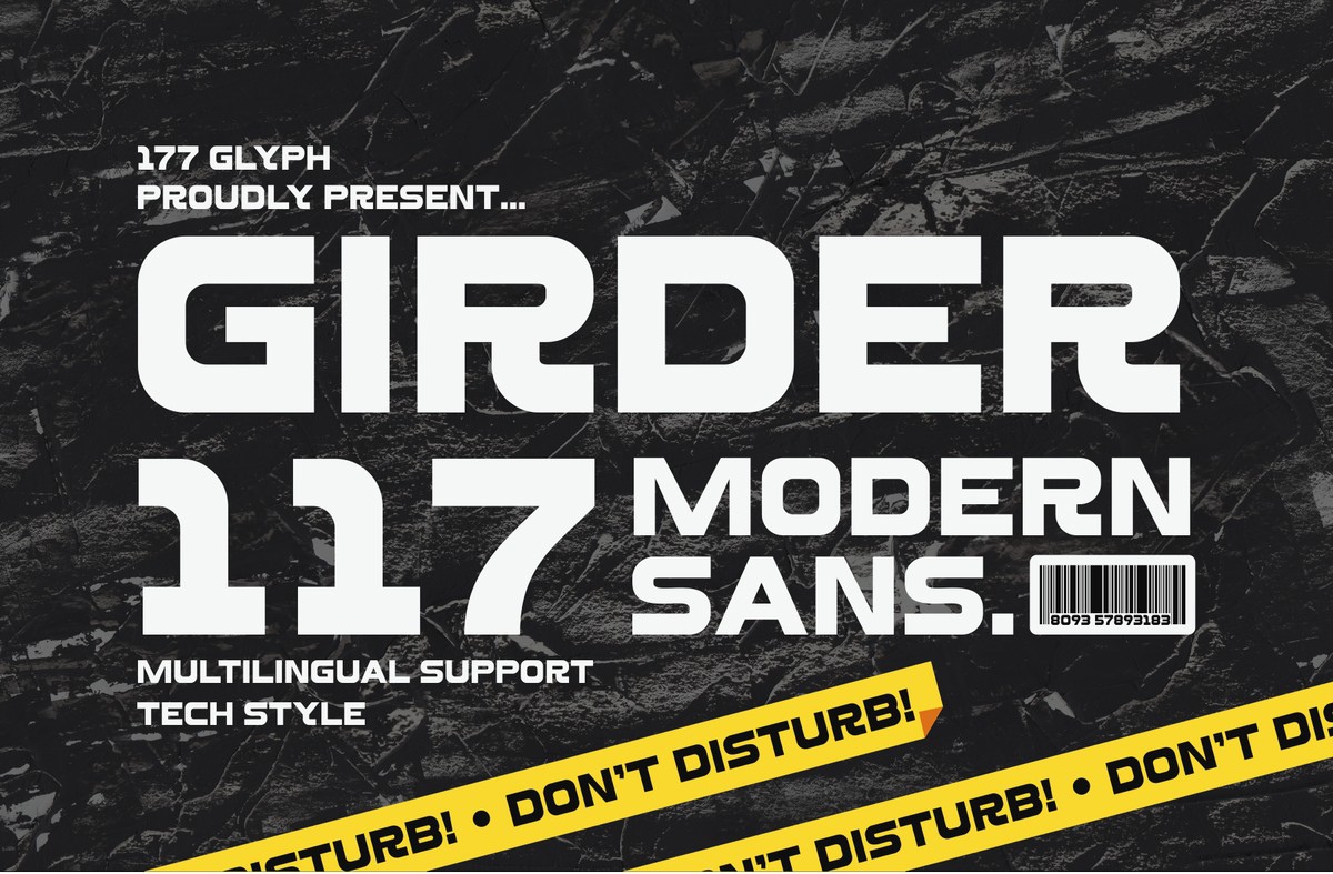 Пример шрифта Girder 117 Regular