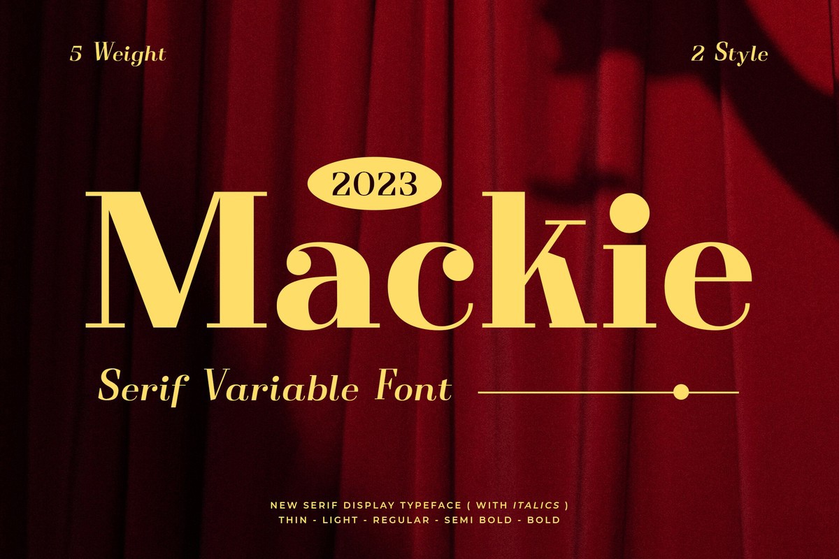 Пример шрифта Mackie Italic Thin