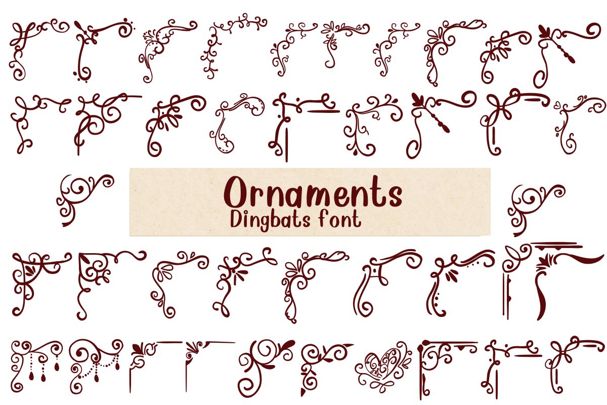 Пример шрифта Ornaments Regular