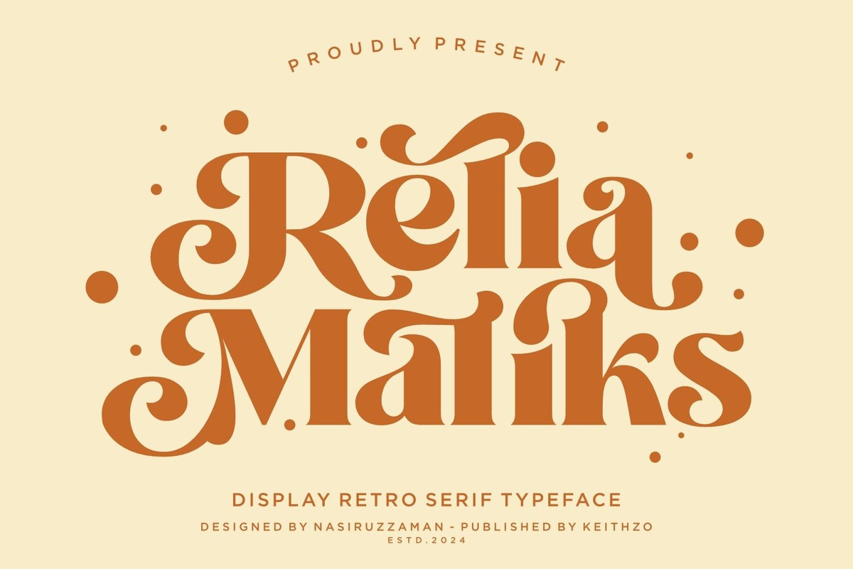 Пример шрифта Relia Maliks Regular