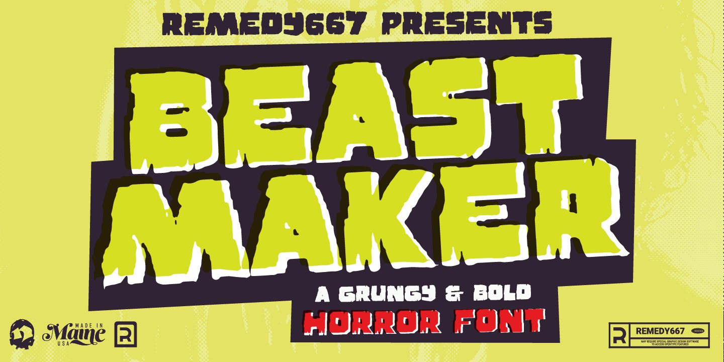 Пример шрифта Beast Maker