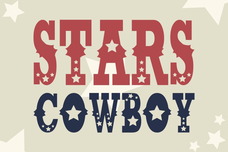 Пример шрифта Stars Cowboy Regular