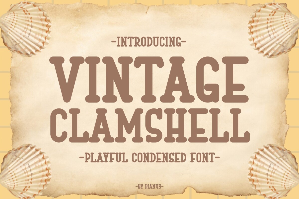 Пример шрифта Vintage Clamshell Regular