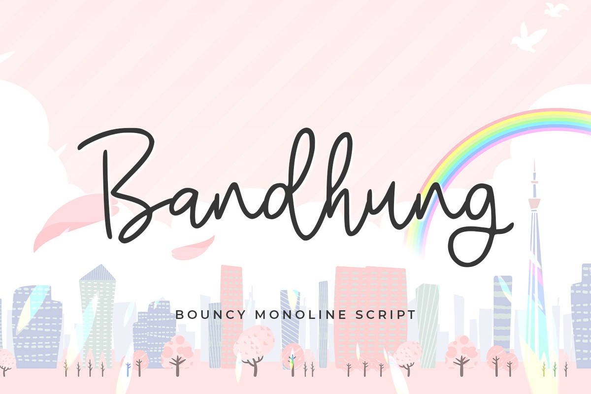 Пример шрифта Bandhung Regular