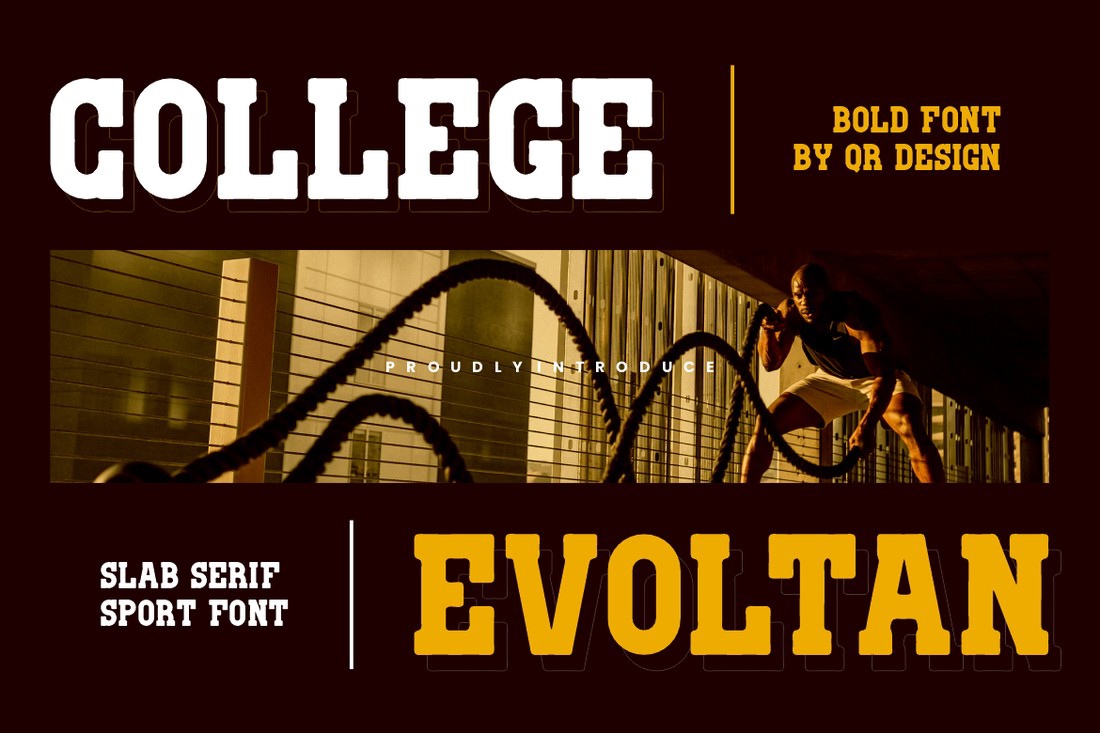 Пример шрифта College Evoltan