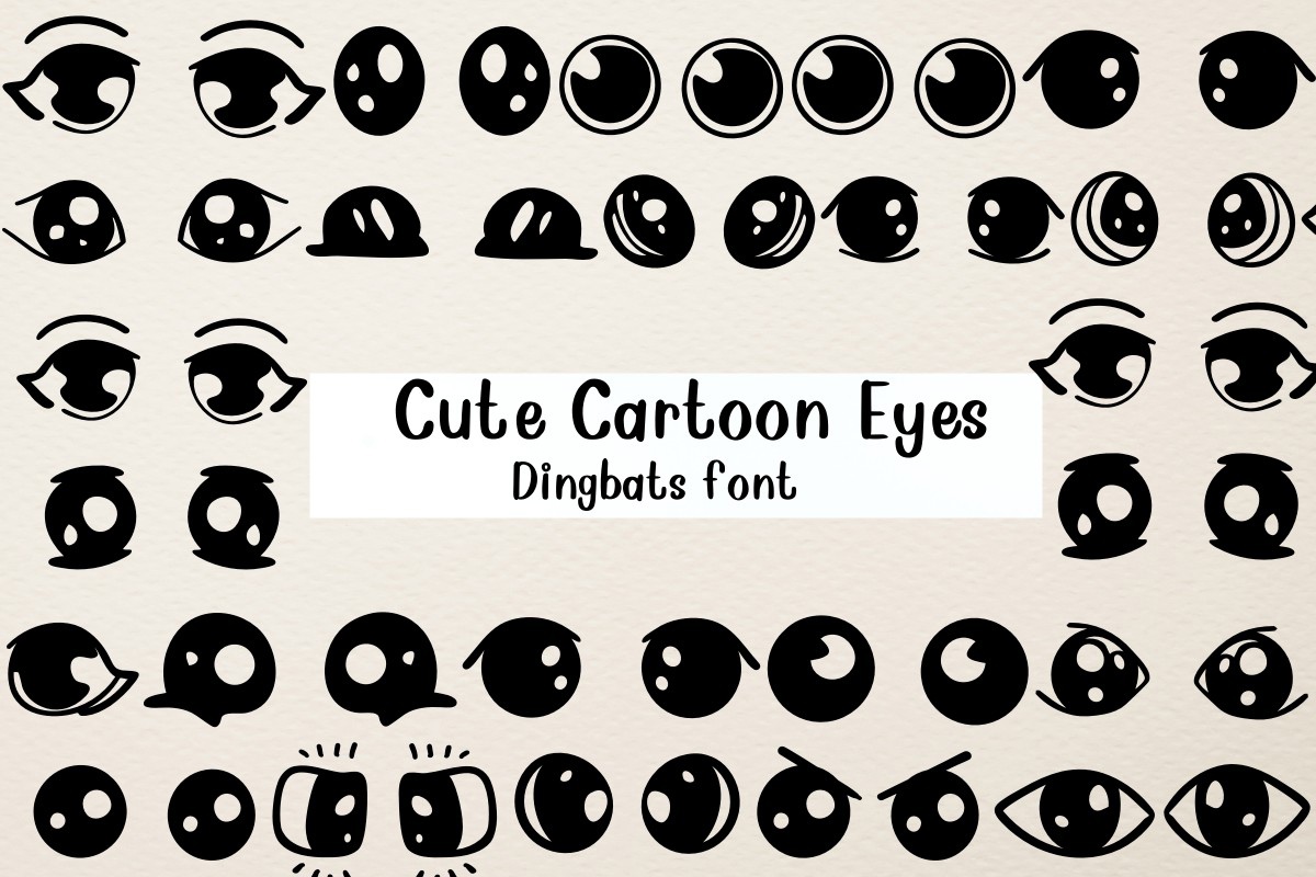 Пример шрифта Cute Cartoon Eyes Regular