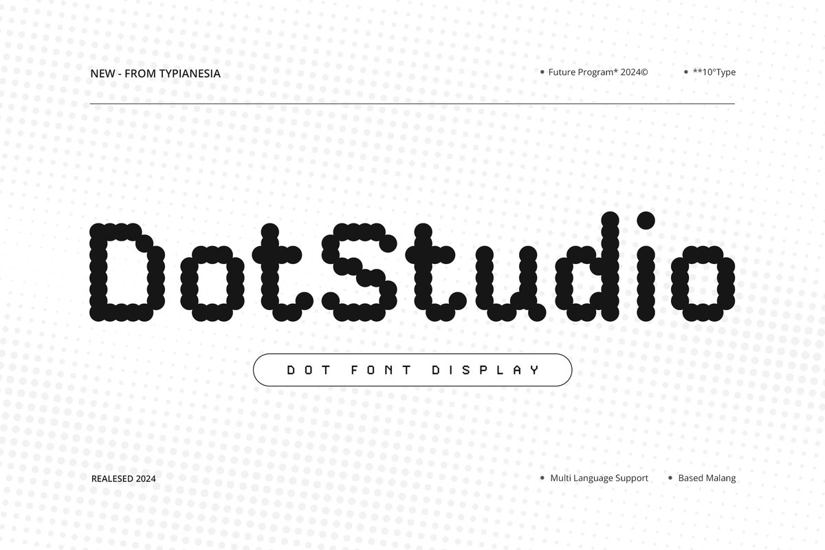 Пример шрифта DotStudio Regular