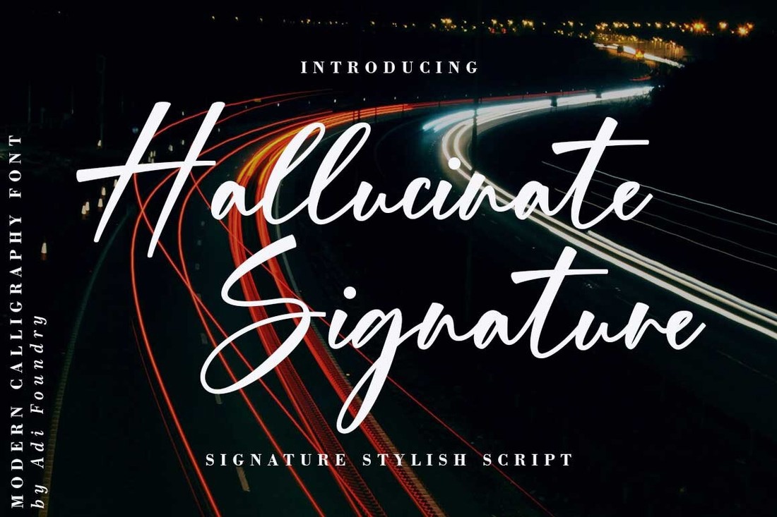 Пример шрифта Hallucinate Signature