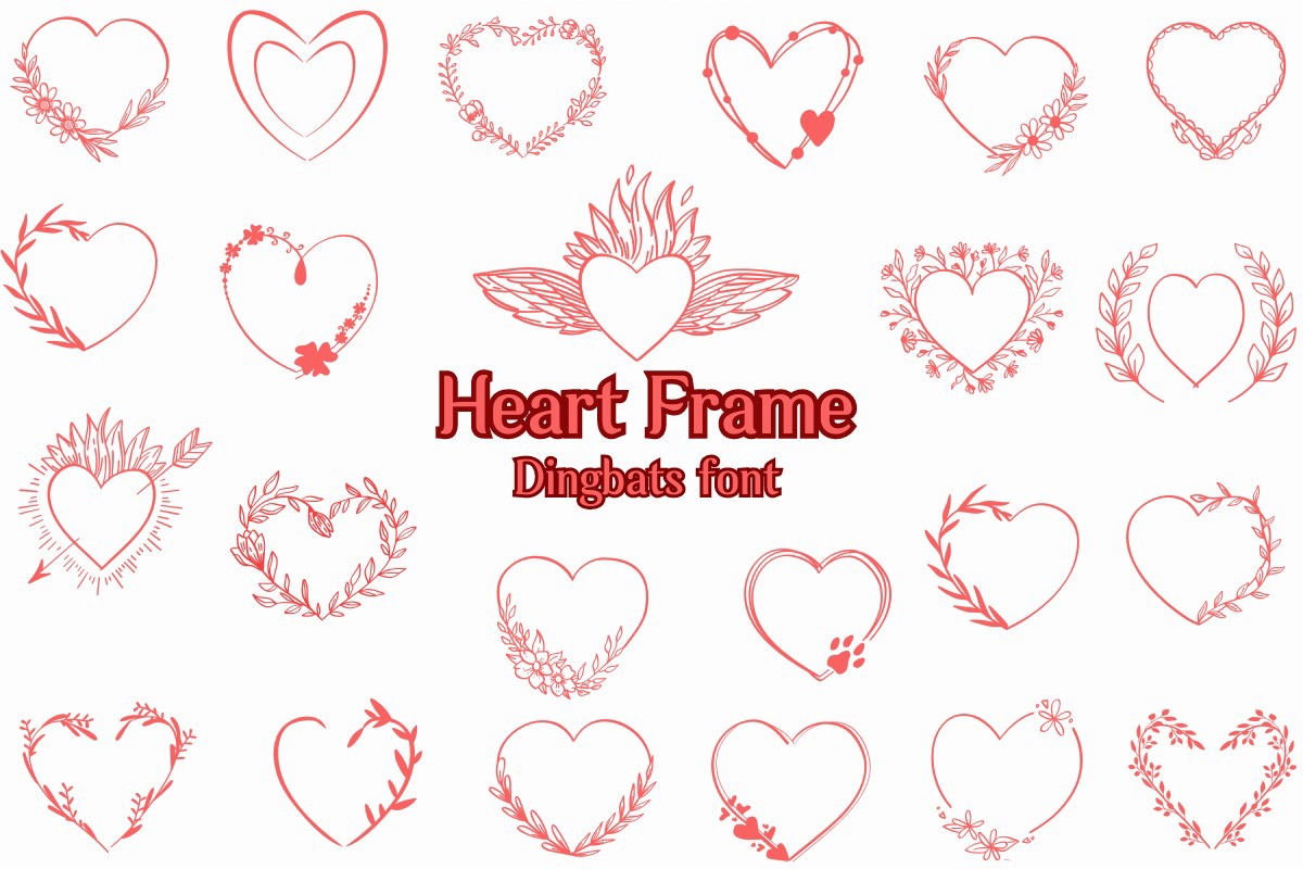 Пример шрифта Heart Frame Regular