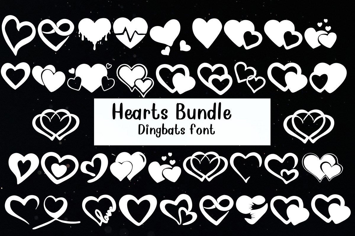 Пример шрифта Hearts Bundle Regular