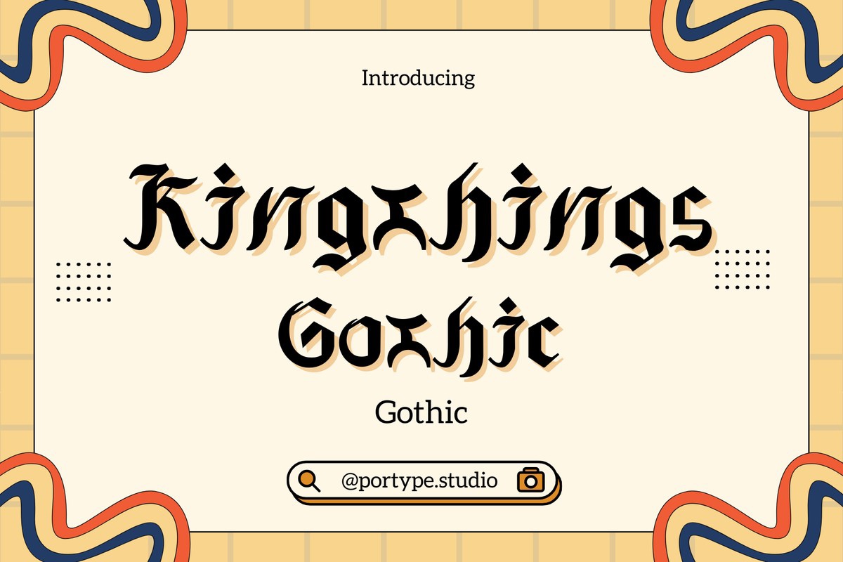 Пример шрифта Kingthings Gothic Regular