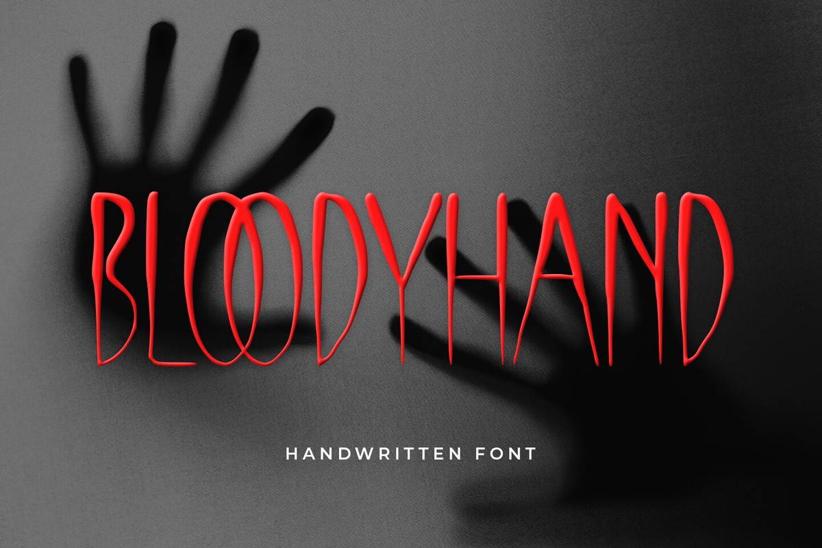 Пример шрифта Bloody Hand Regular