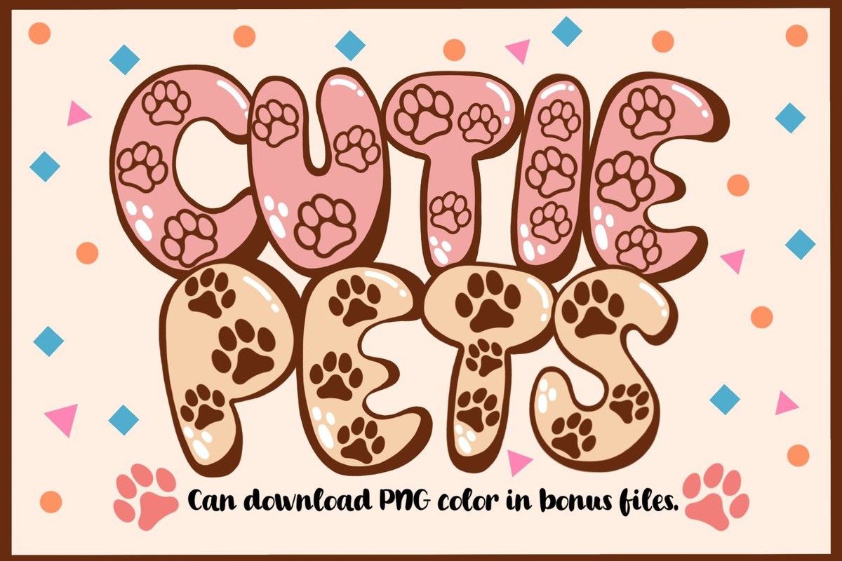 Пример шрифта Cutie Pets Regular