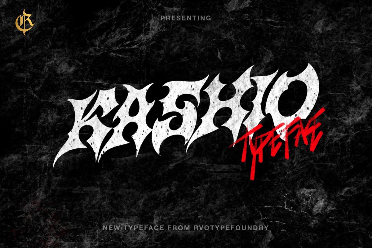 Пример шрифта Kashio Slant