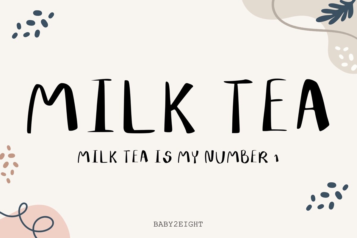 Пример шрифта B2E Milk Tea Regular