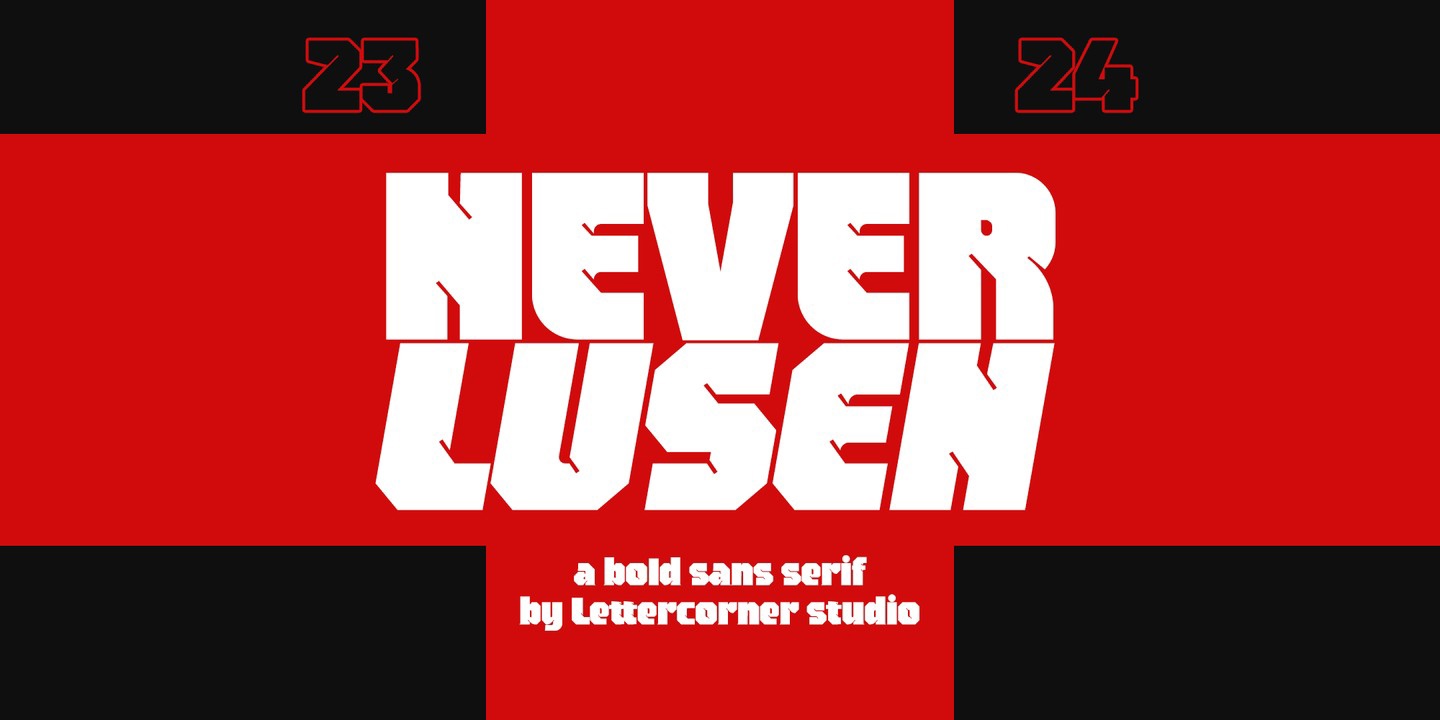 Пример шрифта Neverlusen Italic Block