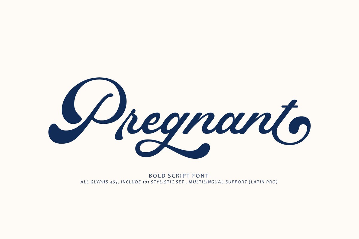 Пример шрифта Pregnant Regular