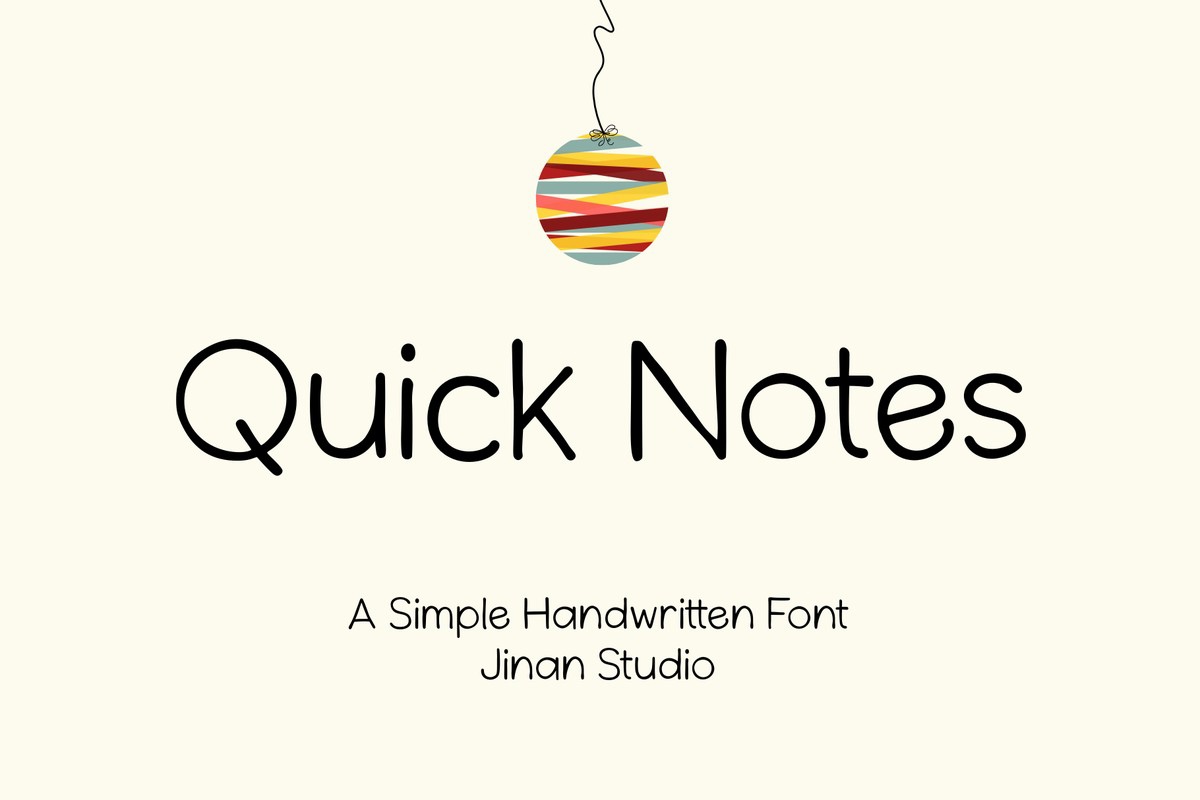 Пример шрифта Quick Notes Regular