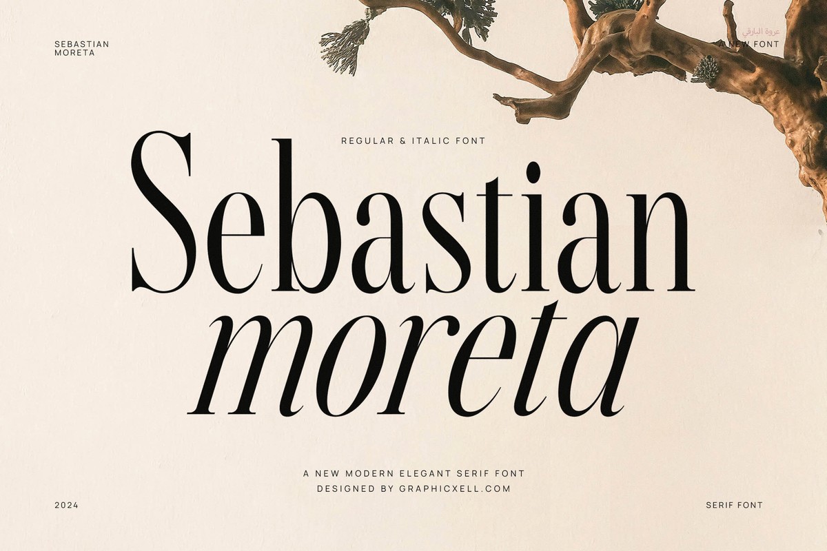 Пример шрифта Sebastian Moreta Italic