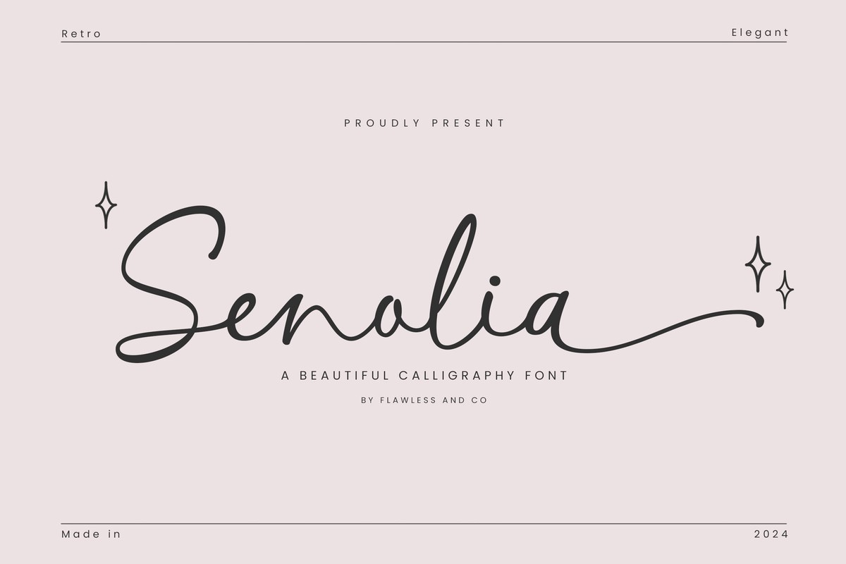 Пример шрифта Senolia Regular