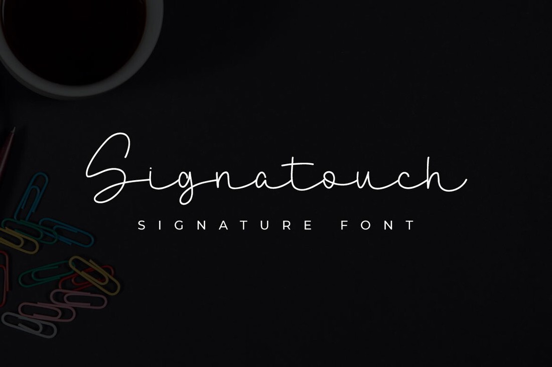 Пример шрифта Signatouch Regular