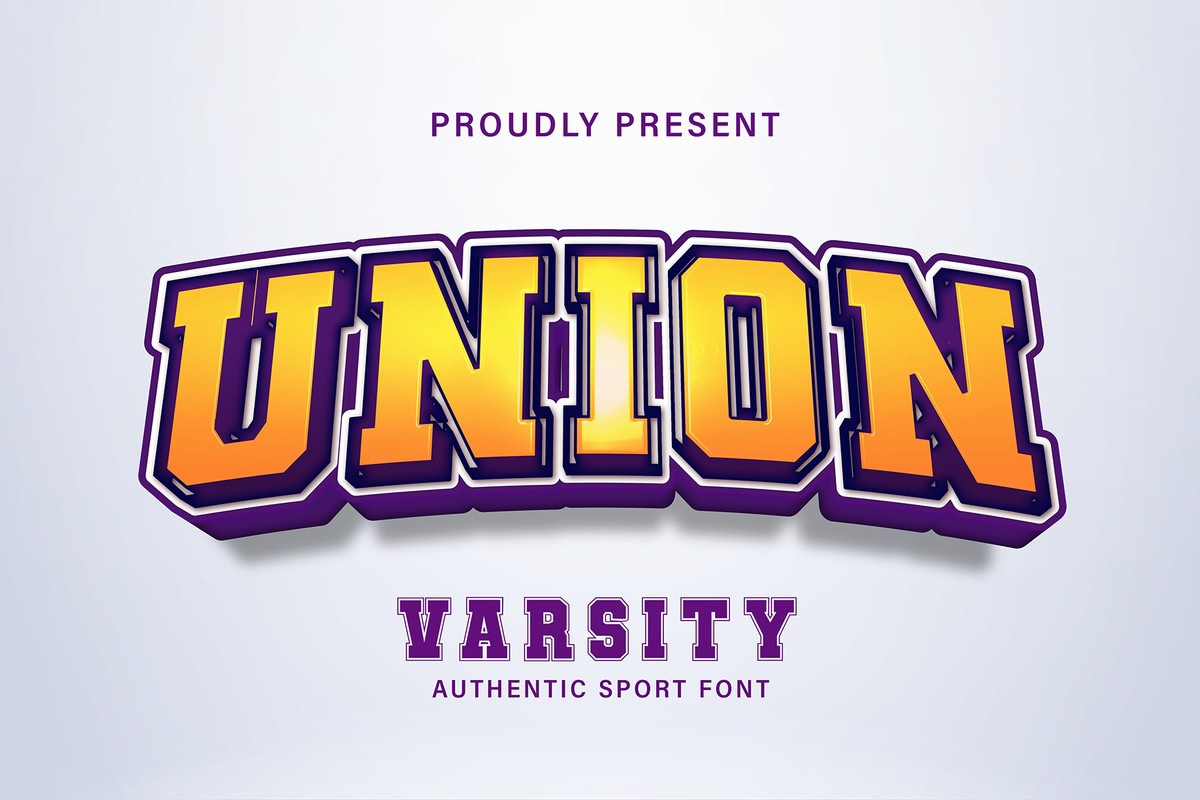 Пример шрифта Union Varsity Regular