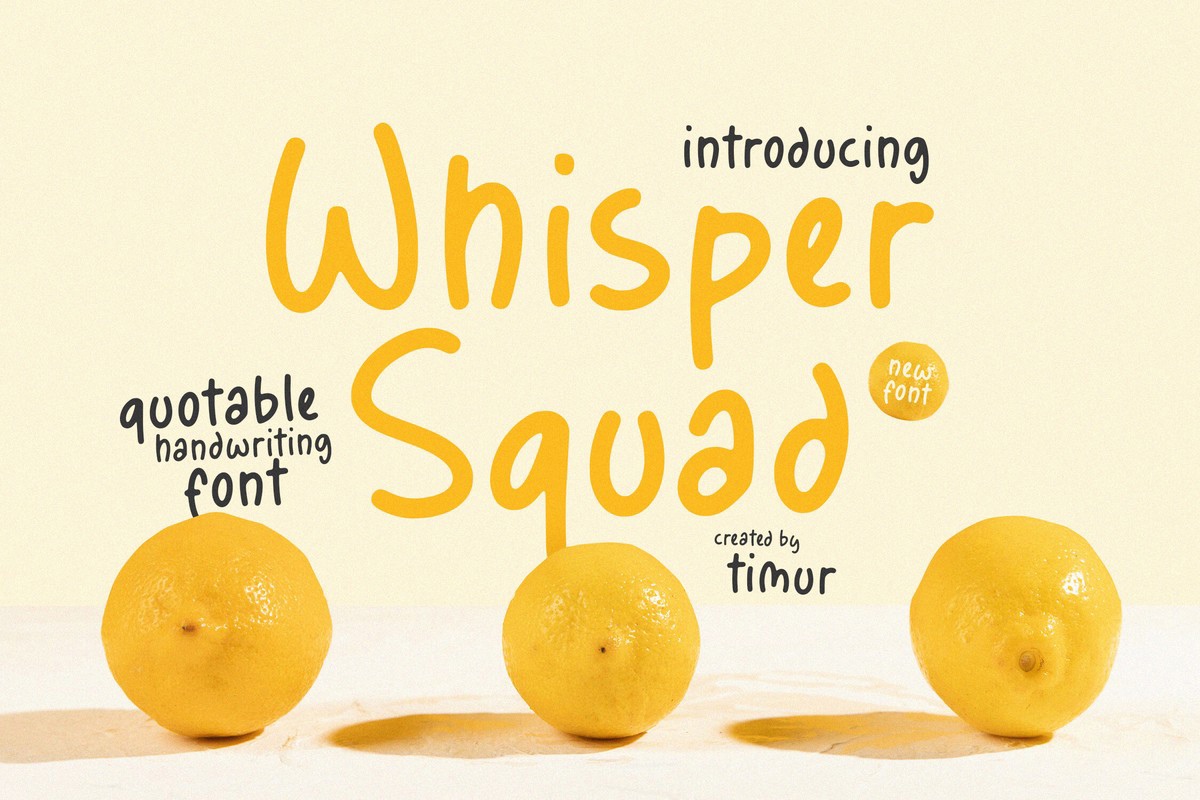 Пример шрифта Whisper Squad Regular