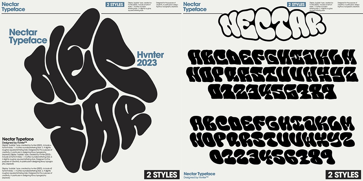 Пример шрифта Nectar Regular