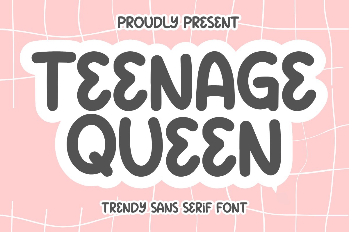 Пример шрифта TeenageQueen Regular