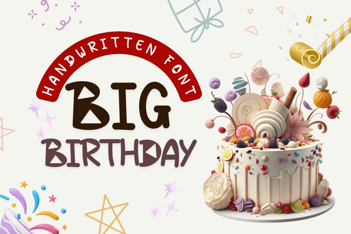 Пример шрифта Big Birthday Regular