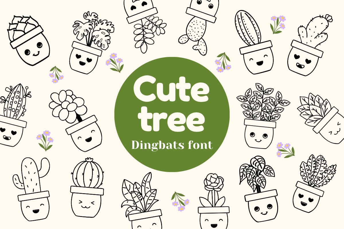 Пример шрифта Cute Tree Regular