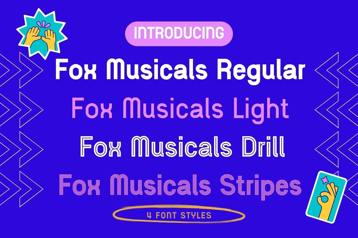 Пример шрифта Fox Musicals Light