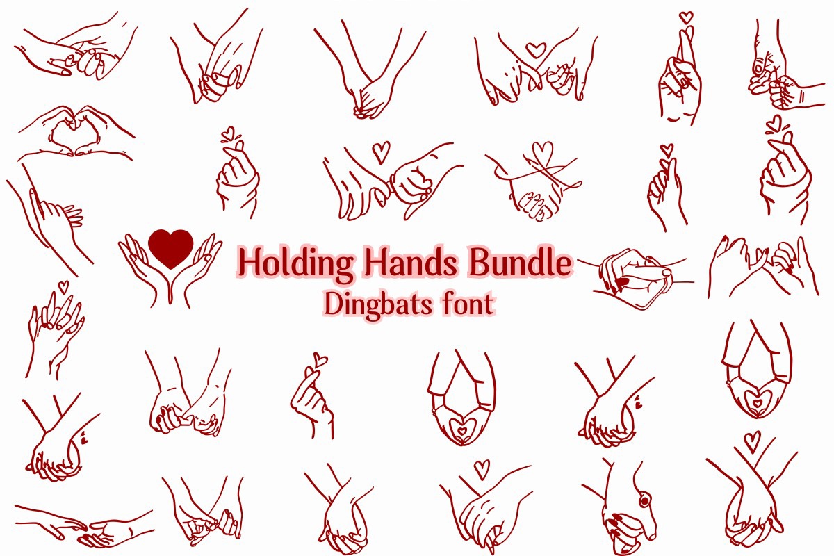 Пример шрифта Holding Hands Bundle Regular
