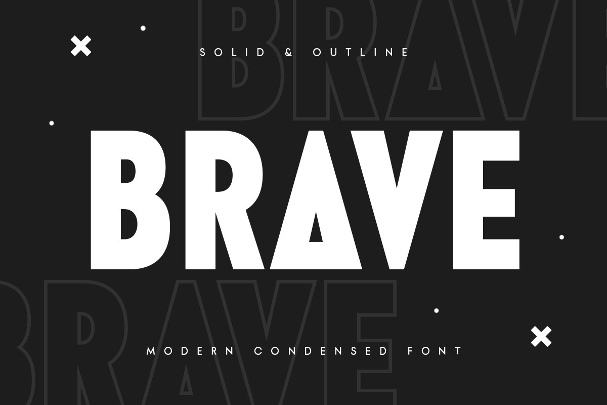Пример шрифта Brave Regular