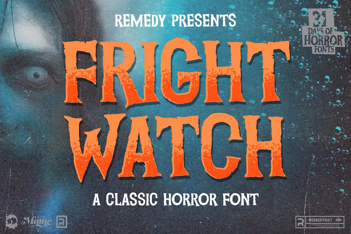 Пример шрифта Fright Watch Regular