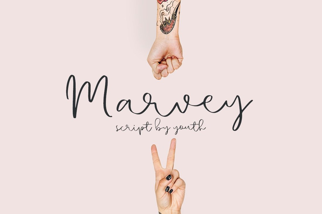 Пример шрифта Marvey Script Regular