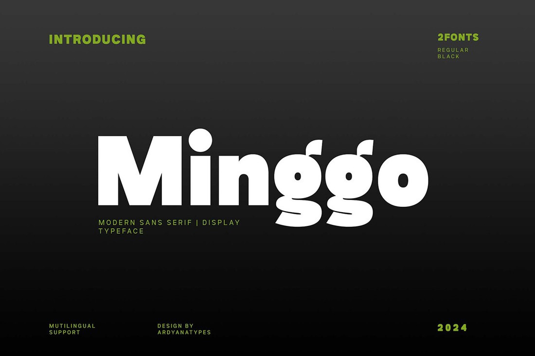 Пример шрифта Minggo Black