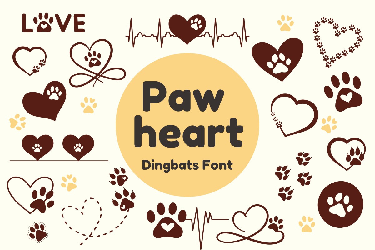 Пример шрифта Paw Heart Regular