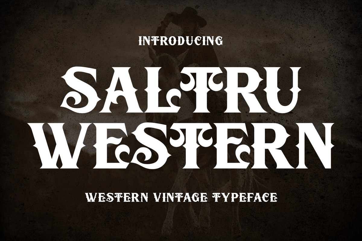Пример шрифта Saltru Western Regular