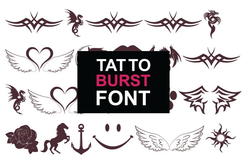 Пример шрифта Tatto Burst Regular