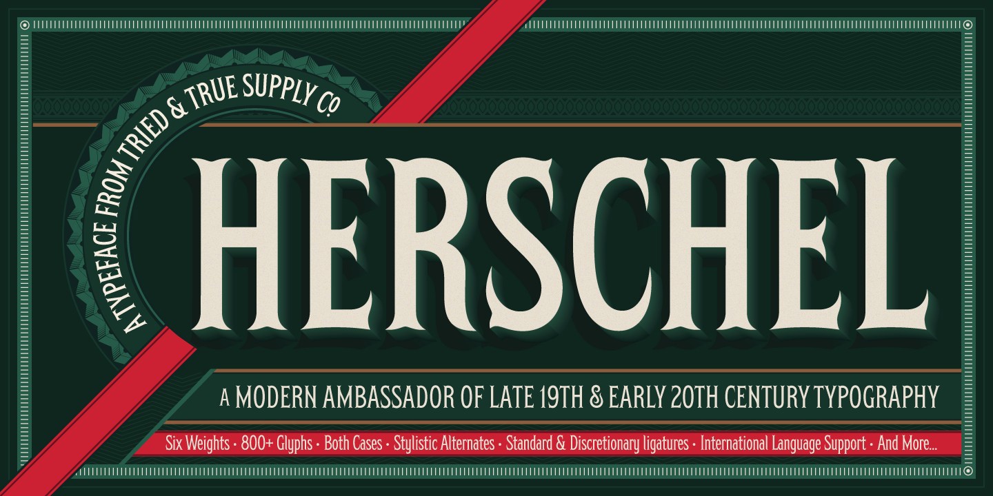 Пример шрифта Herschel Skim