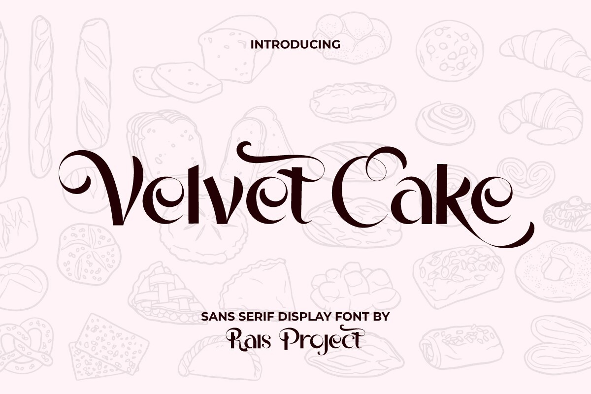 Пример шрифта Velvet Cake Regular