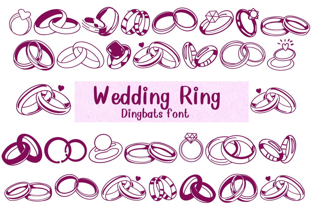 Пример шрифта Wedding Ring Regular