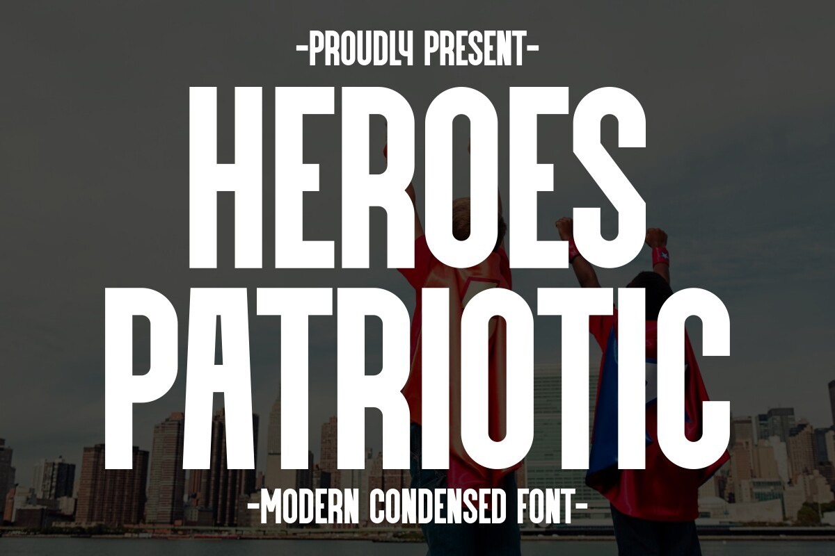 Пример шрифта Heroes Patriotic Regular