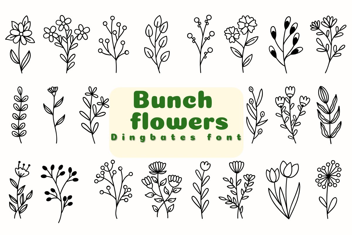 Пример шрифта Bunch Flowers Regular