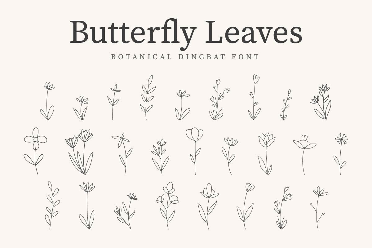 Пример шрифта Butterfly Leave Regular