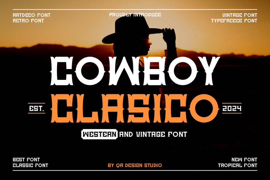 Пример шрифта Cowboy Clasico Regular