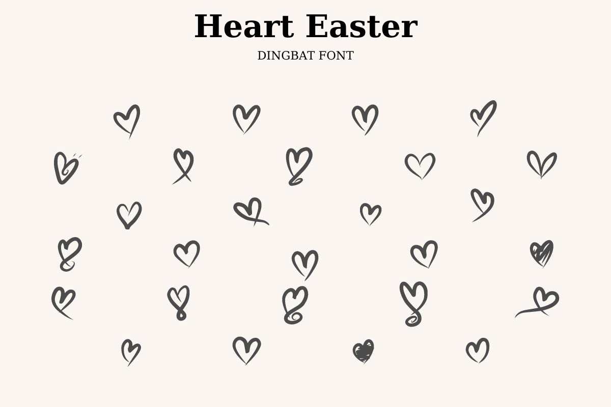 Пример шрифта HeartEaster Regular