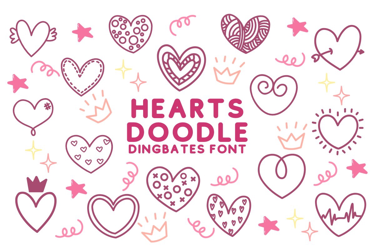 Пример шрифта Hearts Doodle Regular