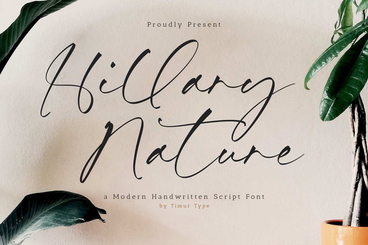 Пример шрифта Hillary Nature Regular